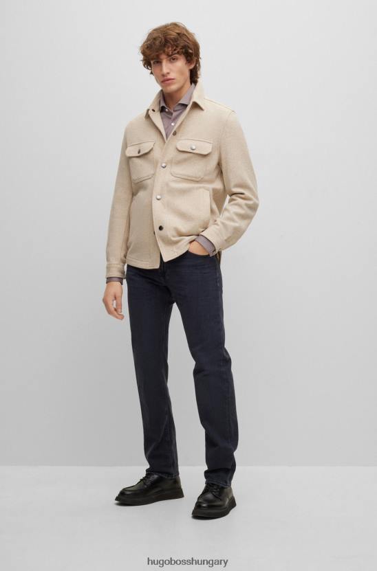 Hugo Boss barna hugo slim-fit ing strukturált teljesítmény-sztreccs trikóból 80P63068 barna