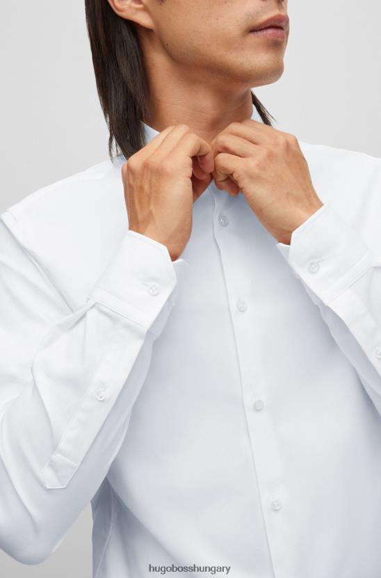 Hugo Boss fehér vékony szabású ing olasz sztreccs pamut hugo anyagból 80P62464 fehér
