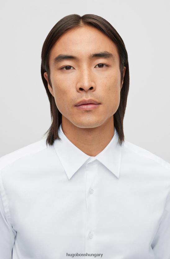 Hugo Boss fehér vékony szabású ing olasz sztreccs pamut hugo anyagból 80P62464 fehér