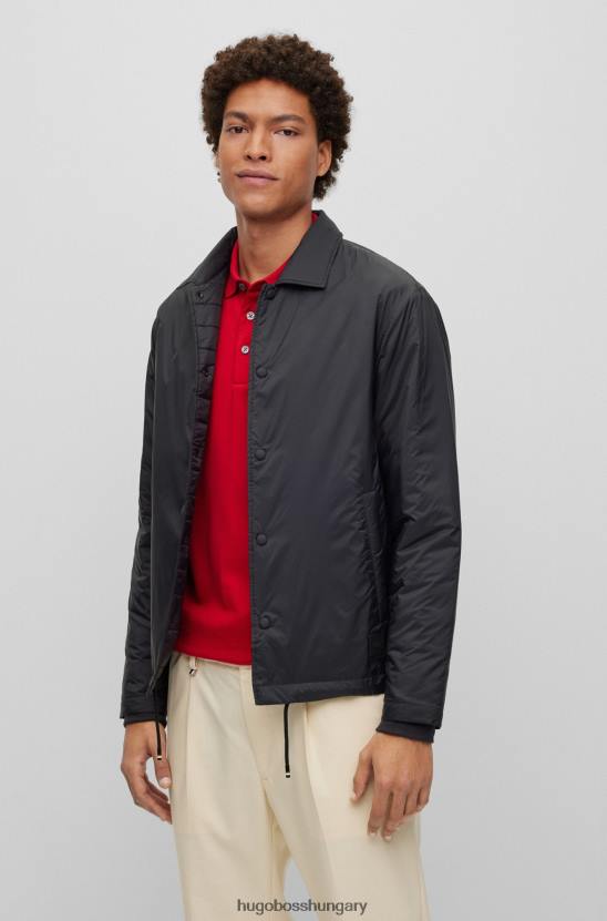 Hugo Boss hugo fekete, laza szabású, párnázott felsőing logós kitűzővel 80P63918 fekete