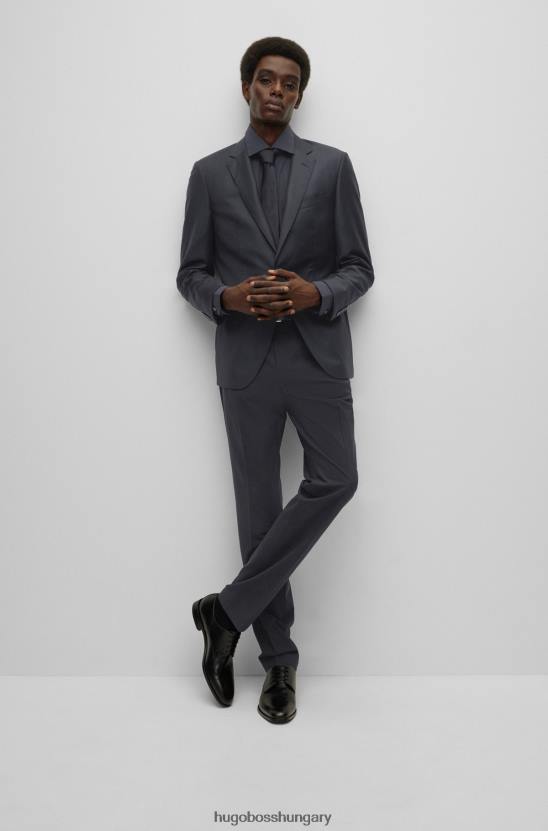 Hugo Boss hugo fekete normál szabású ing könnyen vasalható sztreccs pamut poplinból 80P61604 fekete