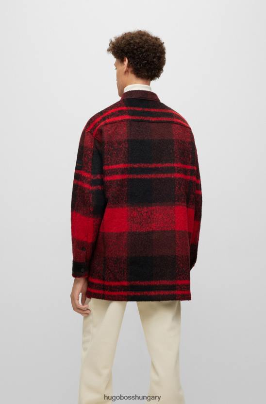 Hugo Boss hugo oversized-fit felső kockával és piros logóval 80P63768 piros