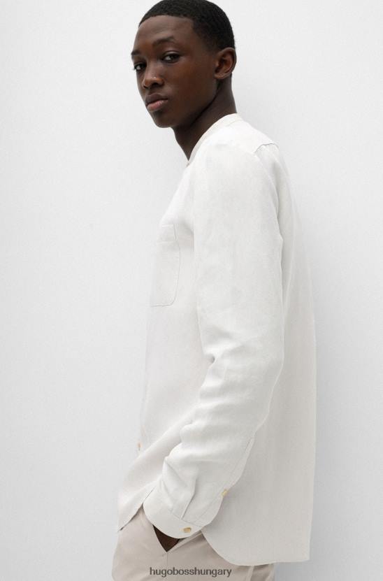 Hugo Boss hugo oversized fit ing könnyen vasalható vászon világos bézs színben 80P64353 világos bézs