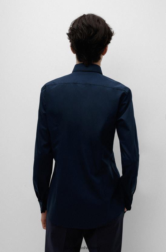 Hugo Boss hugo sötétkék vékony szabású ing könnyen vasalható pamut poplinból 80P64102 sötétkék