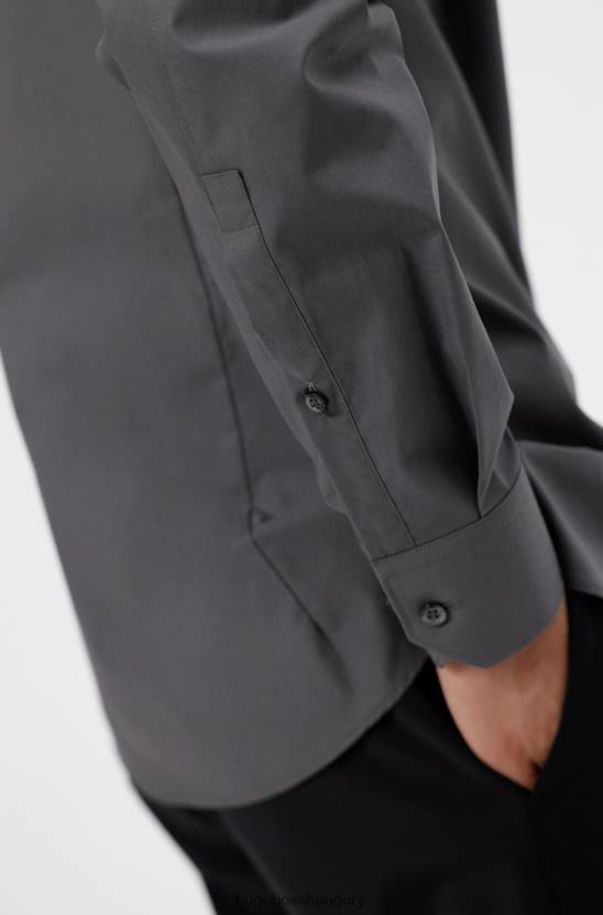 Hugo Boss hugo sötétszürke extra vékony szabású ing könnyen vasalható sztreccs pamut vászonból 80P63766 sötétszürke