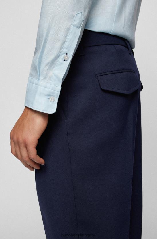 Hugo Boss hugo slim-fit ing mosott sztreccs vászon világoskék színben 80P62524 világoskék