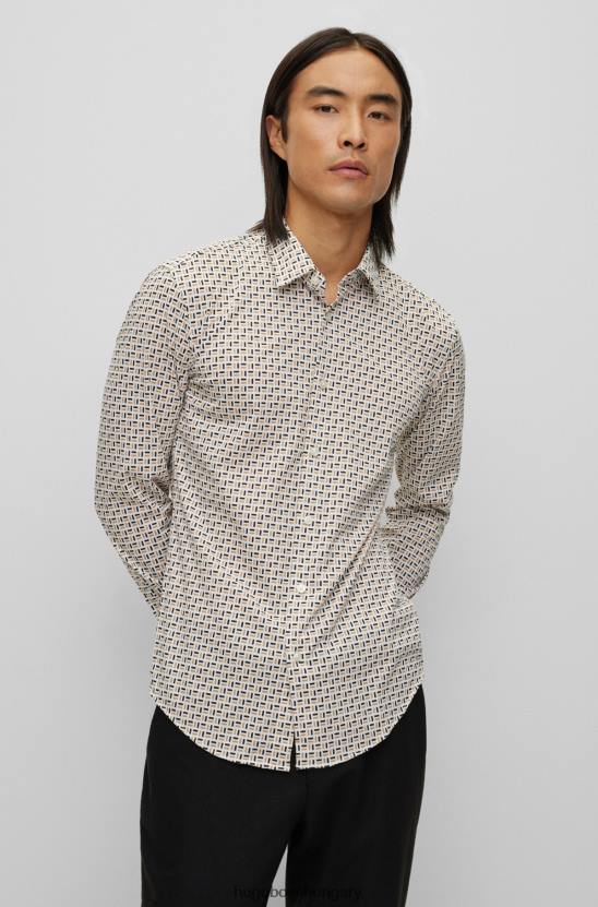 Hugo Boss hugo slim-fit ing nyomott flex-weave bézs színben 80P62980 bézs