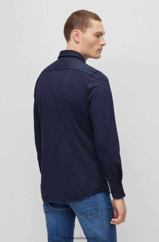 Hugo Boss hugo slim-fit ing teljesítmény-sztreccs pamut-keverék dzsörzé sötétkék színben 80P61913 sötétkék