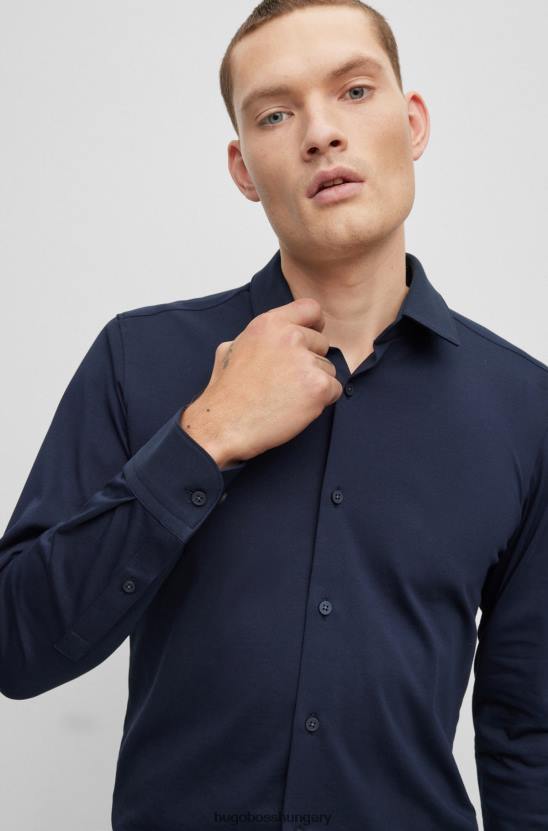 Hugo Boss hugo slim-fit ing teljesítmény-sztreccs pamut-keverék dzsörzé sötétkék színben 80P61913 sötétkék