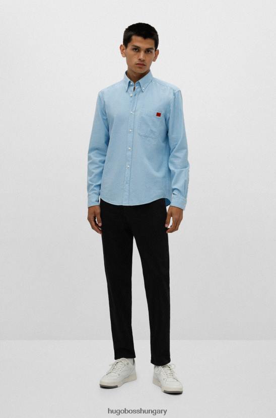 Hugo Boss hugo világoskék vékony szabású pamut ing piros logóval 80P62595 világoskék