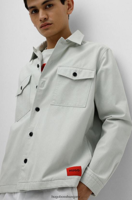 Hugo Boss hugo világoszöld, túlméretezett szabású oversing biopamutból, logóval 80P64463 világos zöld