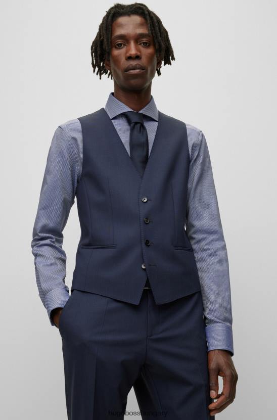 Hugo Boss kék hugo slim-fit ing olasz strukturált pamutból 80P62478 kék