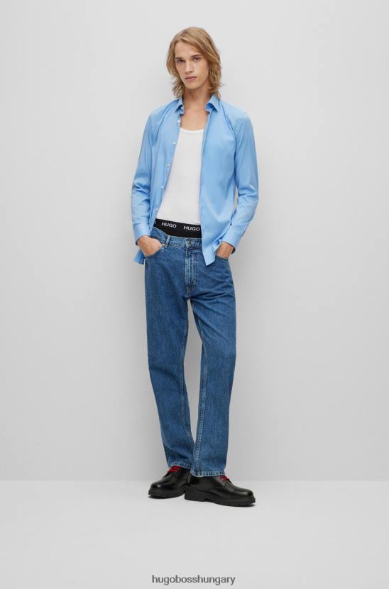 Hugo Boss kék hugo slim-fit ing pamutkeverék poplinból 80P63096 kék