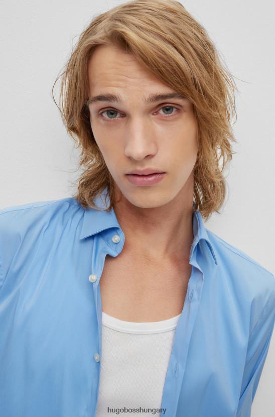 Hugo Boss kék hugo slim-fit ing pamutkeverék poplinból 80P63096 kék