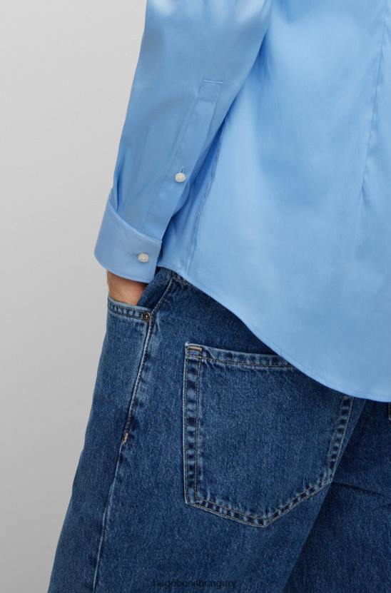 Hugo Boss kék hugo slim-fit ing pamutkeverék poplinból 80P63096 kék