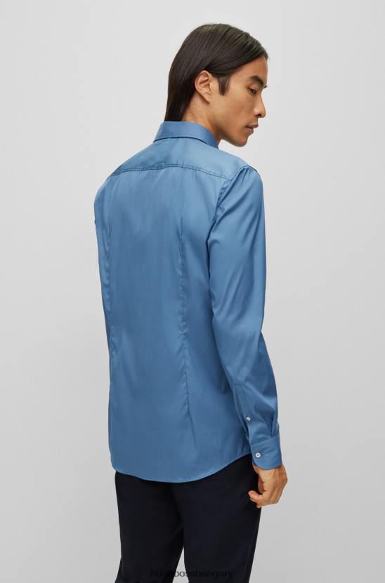 Hugo Boss kék vékony szabású ing könnyen vasalható, rugalmas anyagból hugo 80P62823 kék
