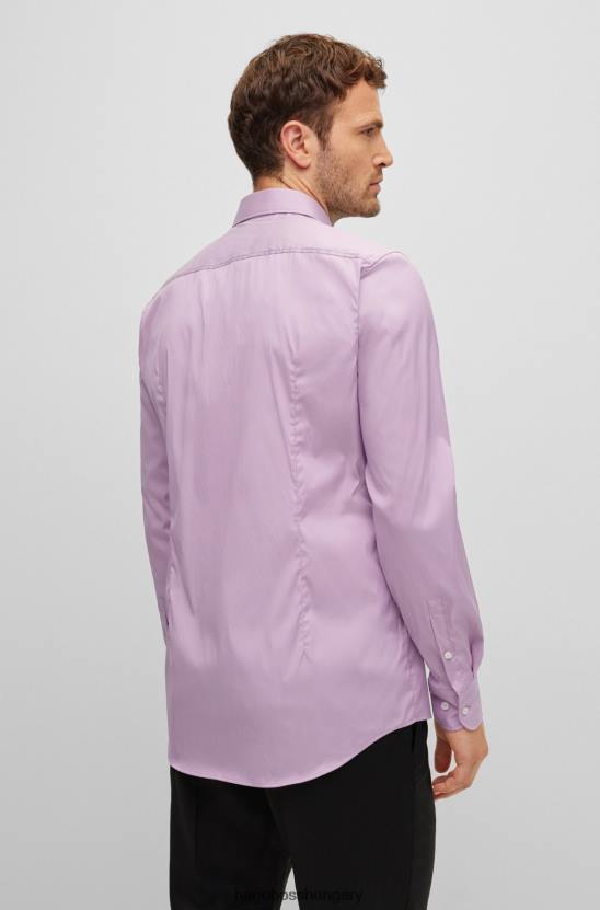 Hugo Boss vékony szabású ing könnyen vasalható, rugalmas anyagból, hugo világoslila 80P62824 világos lila