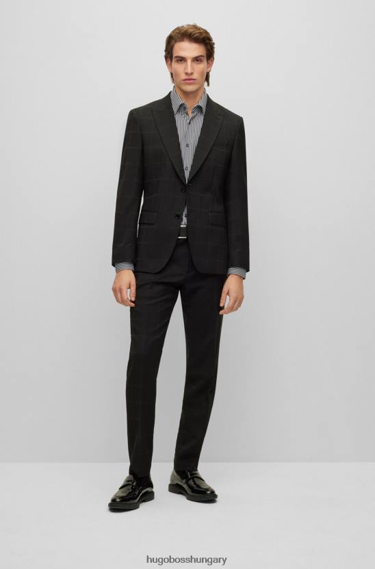 Hugo Boss vékony szabású ing nyomott teljesítmény-sztreccs jersey hugo ezüst színben 80P63725 ezüst