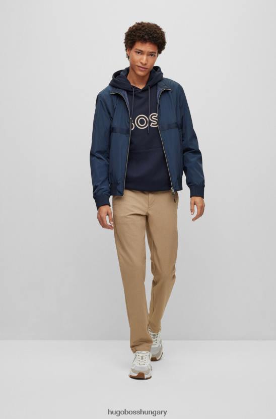Hugo Boss frottír kapucnis kapucnis logó 80P61483 sötétkék
