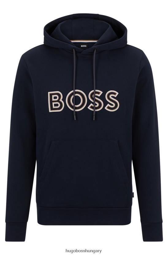 Hugo Boss frottír kapucnis kapucnis logó 80P61483 sötétkék