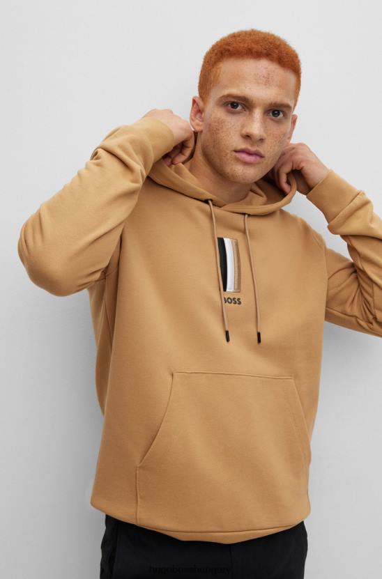Hugo Boss frottír kapucnis pulcsi 80P61484 bézs