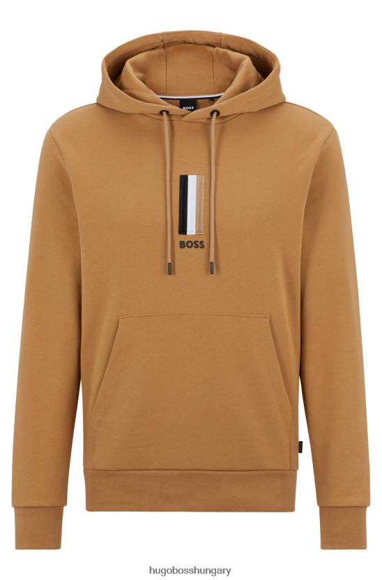 Hugo Boss frottír kapucnis pulcsi 80P61484 bézs