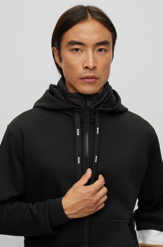 Hugo Boss hibrid cipzáras kapucnis kapucnis hátsó fekete hugóval 80P62234 fekete