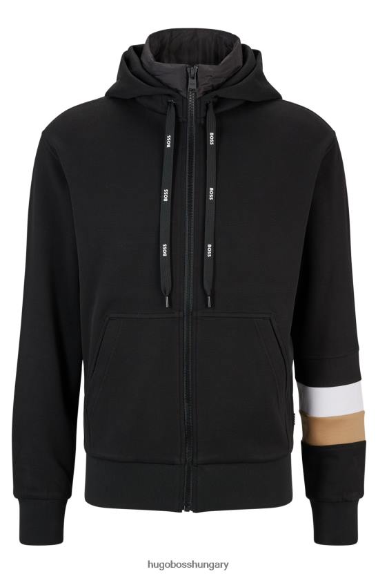 Hugo Boss hibrid cipzáras kapucnis kapucnis hátsó fekete hugóval 80P62234 fekete