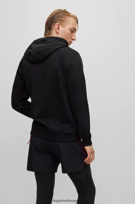 Hugo Boss hugo logóval nyomtatott kapucnis francia frottír fekete színben 80P64210 fekete