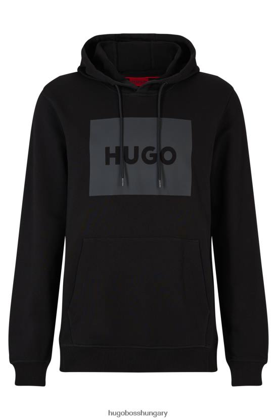 Hugo Boss hugo logóval nyomtatott kapucnis francia frottír fekete színben 80P64210 fekete