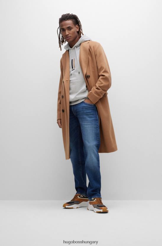 Hugo Boss kapucnis francia frottír logóval 80P61482 világos szürke