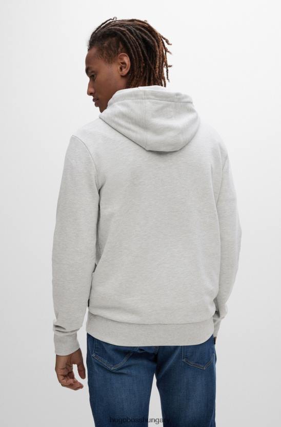Hugo Boss kapucnis francia frottír logóval 80P61482 világos szürke