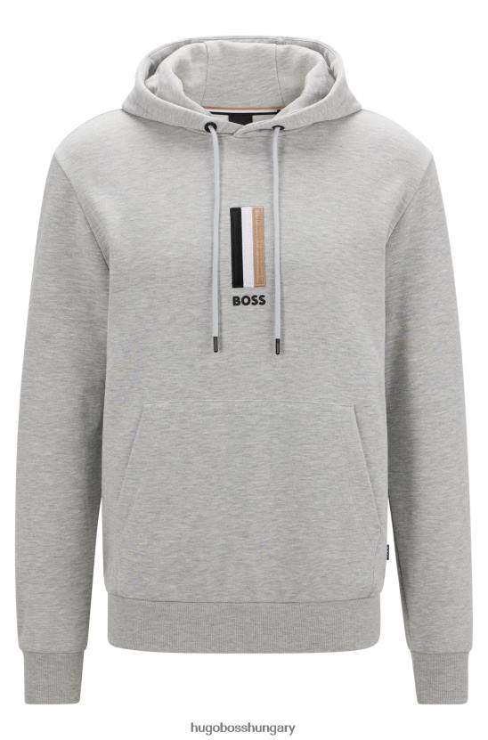 Hugo Boss kapucnis francia frottír logóval 80P61482 világos szürke