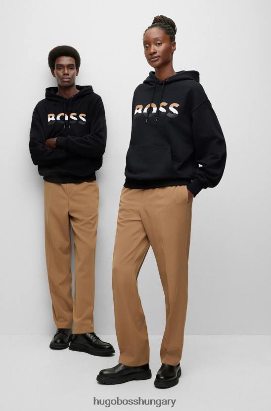 Hugo Boss uniszex kapucnis econy 50491404 fekete 80P661 fekete-fehér