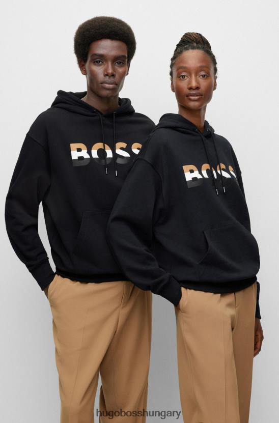 Hugo Boss uniszex kapucnis econy 50491404 fekete 80P661 fekete-fehér