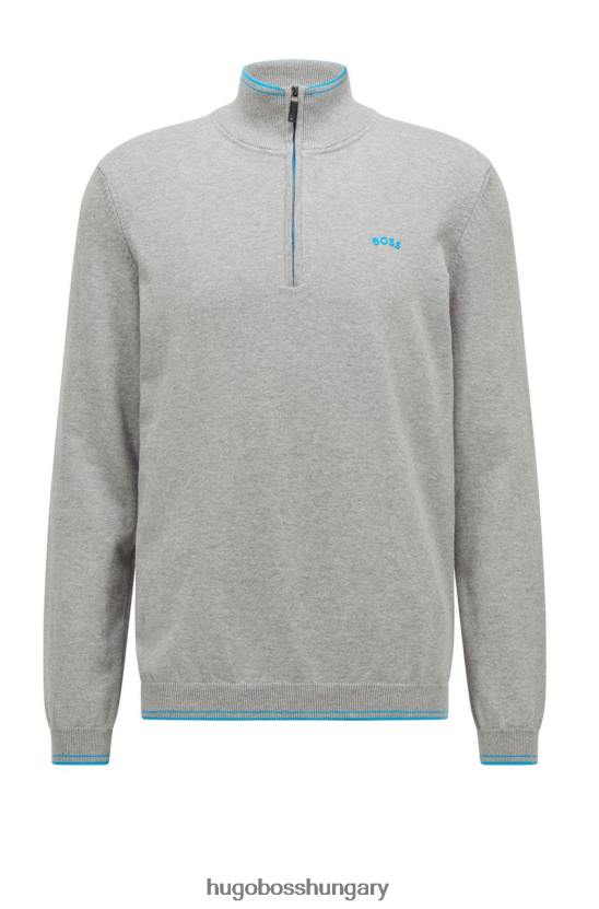 Hugo Boss félcipzáras zitom 50468134 világosszürke 80P6106 világosszürke/piros