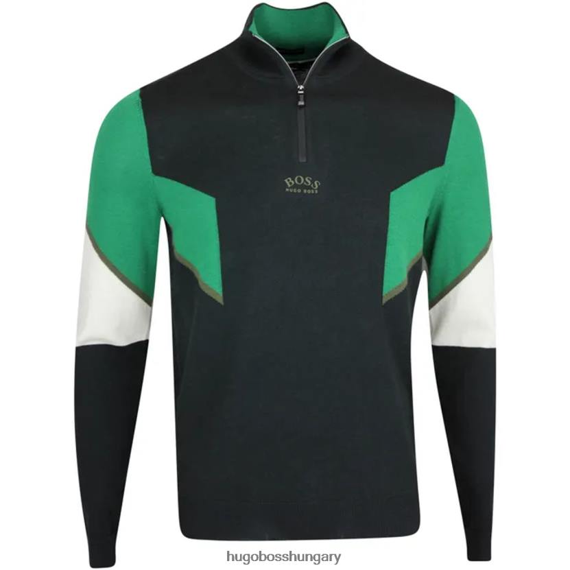 Hugo Boss kötött félcipzáras zofin 50456126 fekete 80P6210 fekete kék