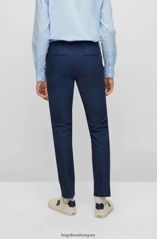 Hugo Boss Sötétkék hugo vékony szabású nadrág elülső ráncokkal, pamutkeverékből 80P62555 sötétkék