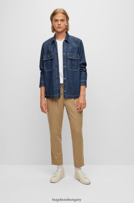 Hugo Boss bézs hugo szűkülő szabású nadrág ráncolt elől 80P64012 bézs