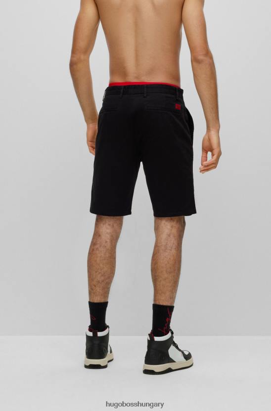 Hugo Boss fekete hugo slim-fit chino rövidnadrág sztreccs pamut gabardinból 80P63610 fekete