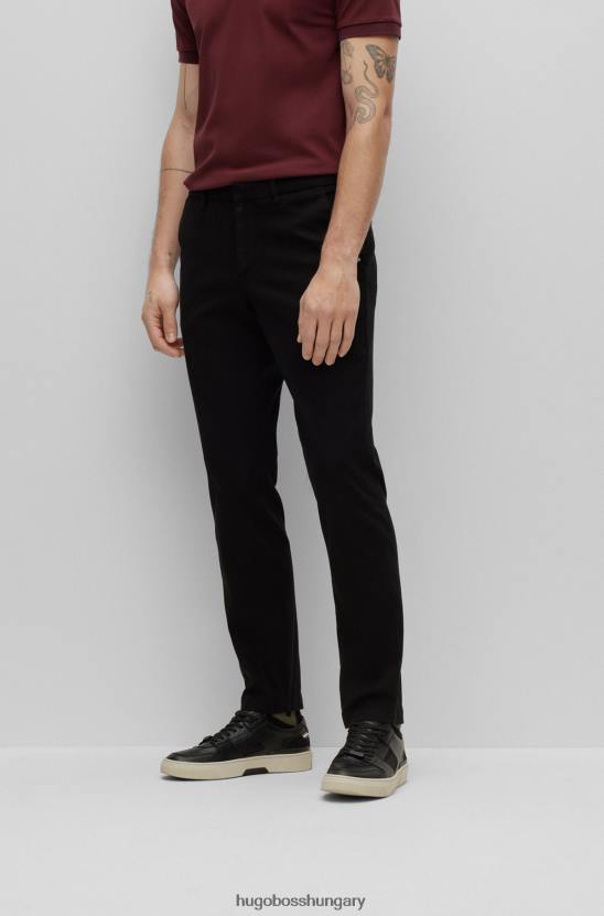 Hugo Boss fekete vékony szabású chinos sztreccs pamut keverék hugo 80P63406 fekete