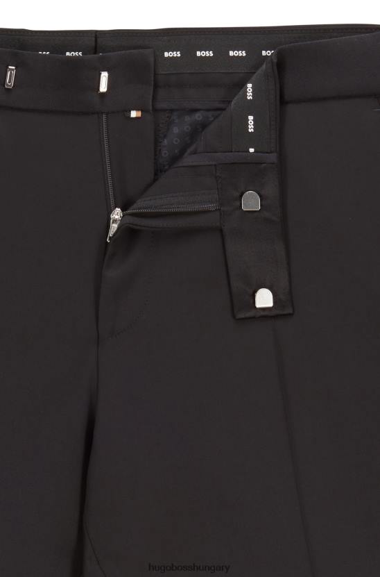 Hugo Boss fekete vékony szabású szmoking nadrág szűz gyapjúból serge hugo 80P62027 fekete