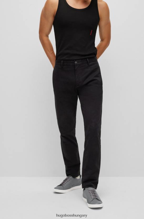 Hugo Boss hugo fekete karcsú szabású chino sztreccs pamut gabardinból 80P62499 fekete