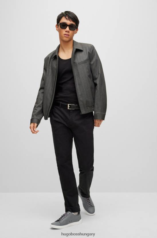 Hugo Boss hugo fekete karcsú szabású chino sztreccs pamut gabardinból 80P62499 fekete