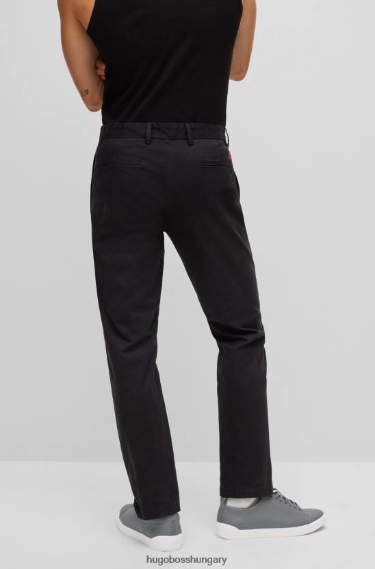 Hugo Boss hugo fekete karcsú szabású chino sztreccs pamut gabardinból 80P62499 fekete