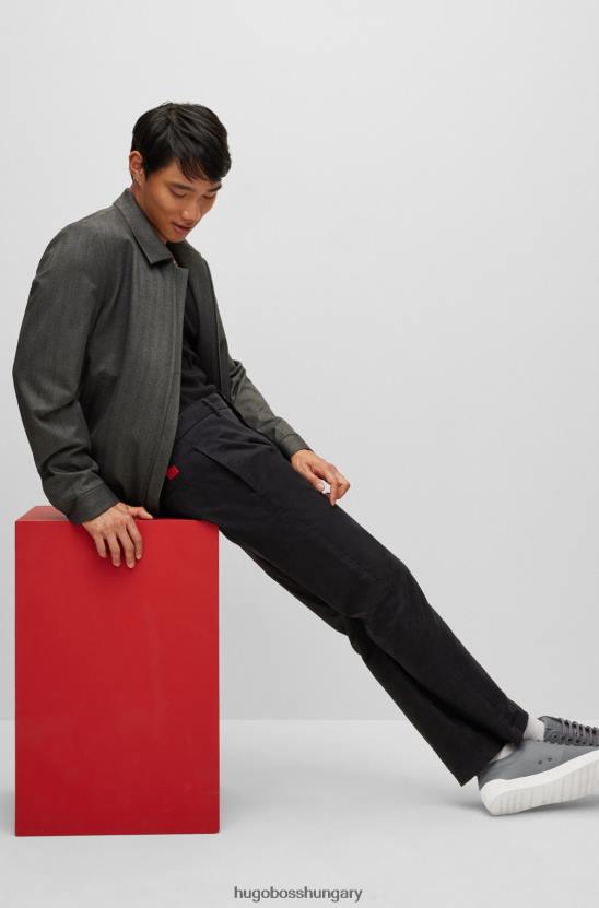 Hugo Boss hugo fekete karcsú szabású chino sztreccs pamut gabardinból 80P62499 fekete