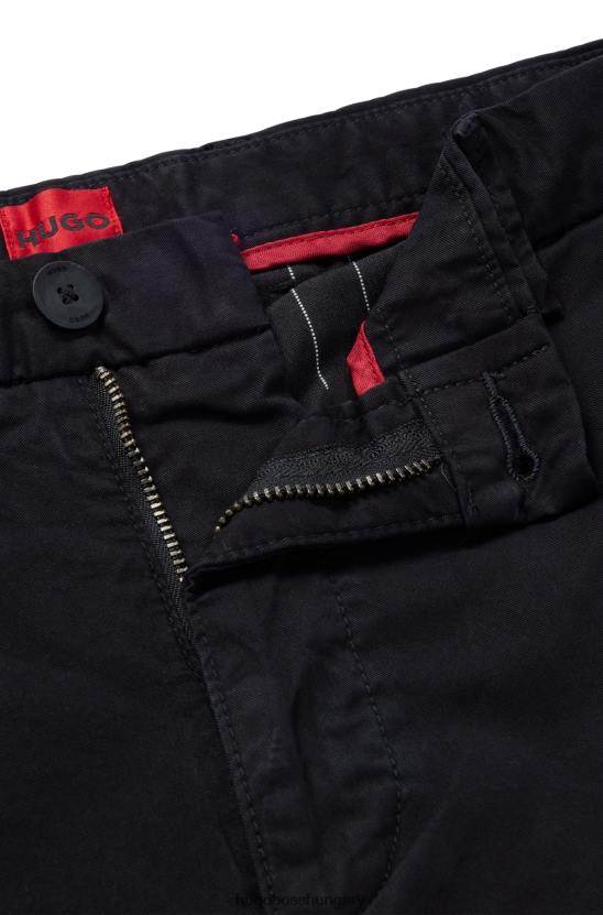 Hugo Boss hugo fekete karcsú szabású chino sztreccs pamut gabardinból 80P62499 fekete