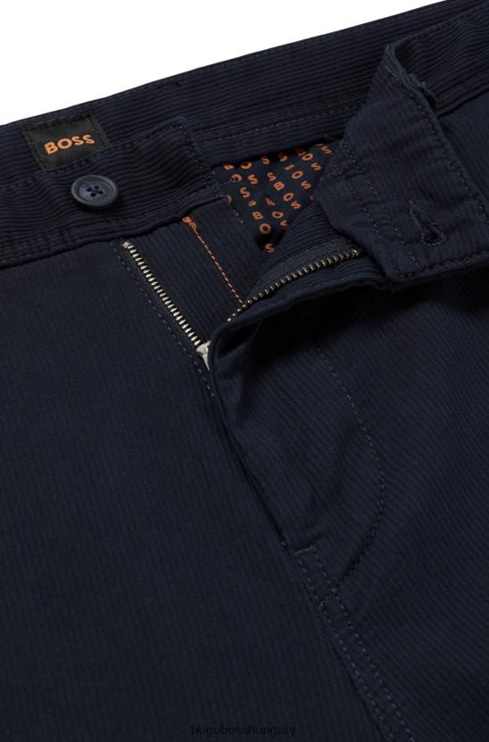 Hugo Boss hugo laza szabású cargo nadrág sztreccs pamut kordbársony sötétkék színben 80P6998 sötétkék