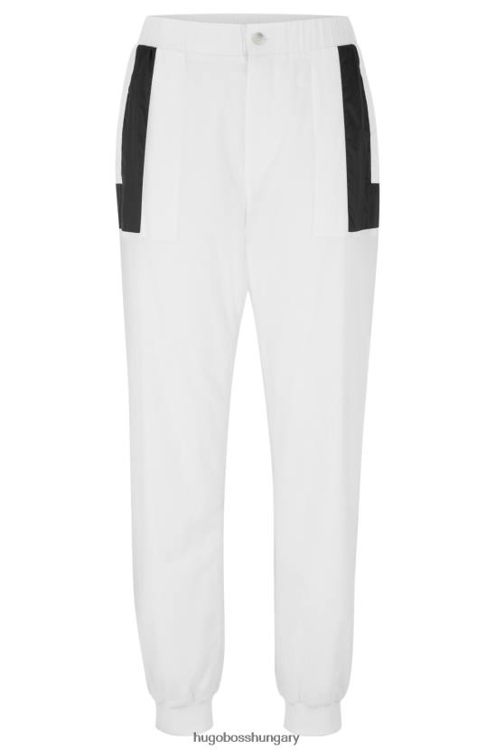 Hugo Boss hugo laza szabású tréningnadrág, kontrasztbetétekkel, fehér 80P64145 fehér