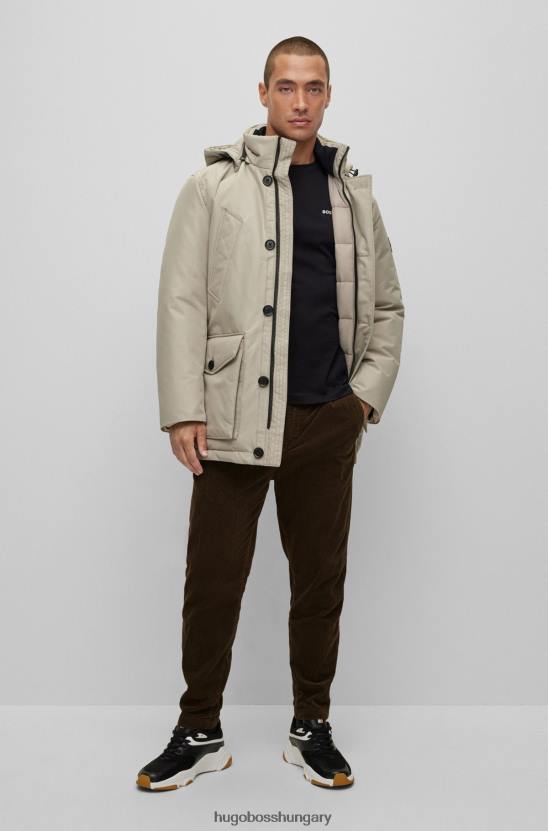 Hugo Boss hugo sötétbarna szűkülő szabású nadrág sztreccs pamut kordbársonyból 80P62301 sötétbarna